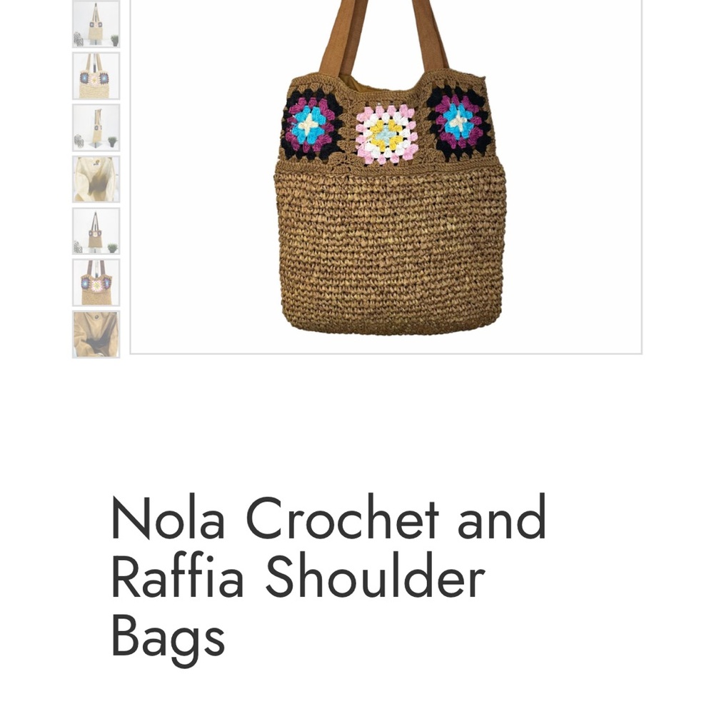 Nola Brown Crochet Shoulder Bag with Colorful Accents